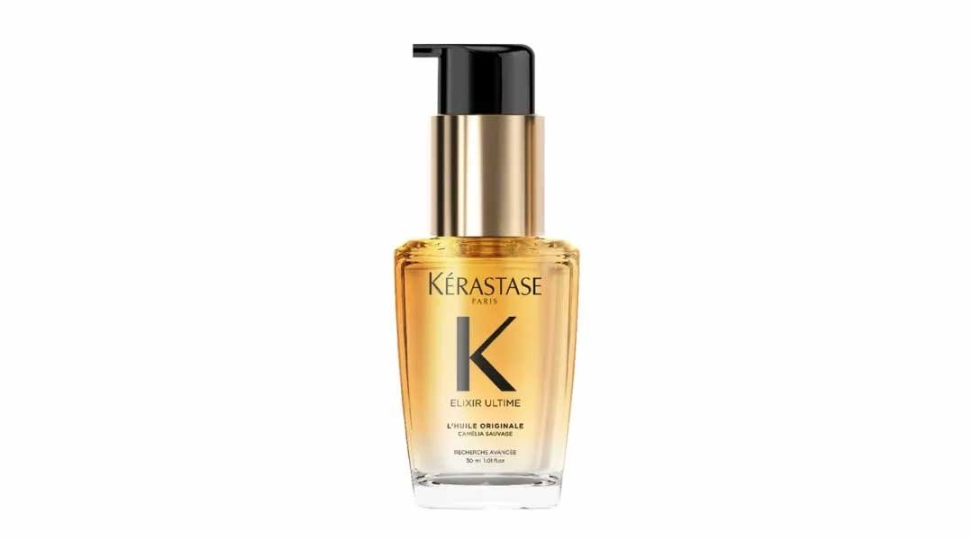 Kérastase Elixir Ultime Hair Oil serum rambut kering untuk rambut lebih berkilau dan anti-frizz.